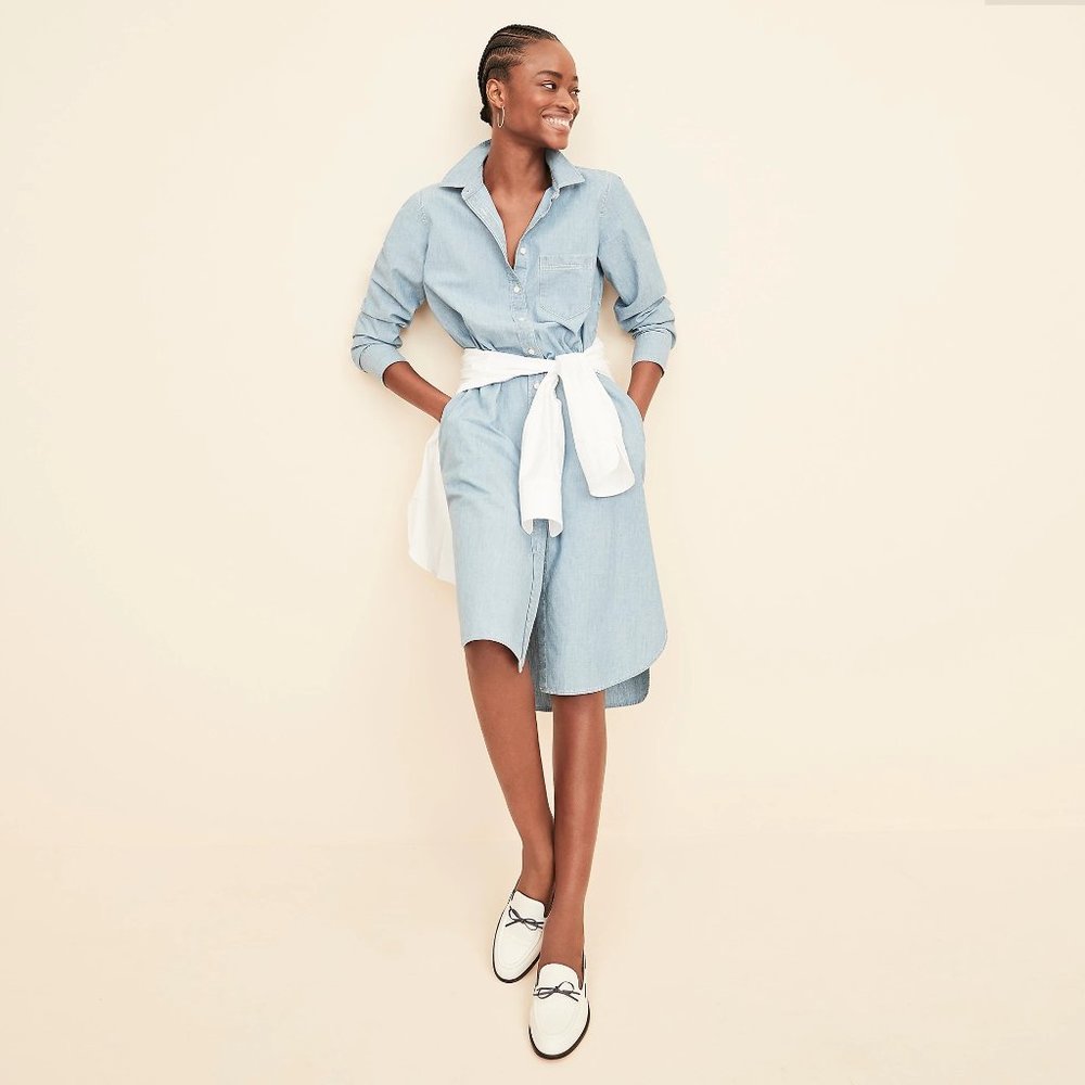 J Crew Classic-fit chambray shirtdress